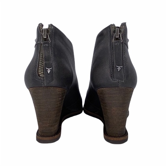 Trask Tenley Ankle Bootie Wedge Heel Leather Womens Size 36/6 Gray Brush-off New - Picture 5 of 8